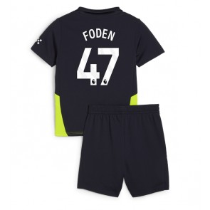 Billiga Manchester City Phil Foden #47 Bortatröja Barn 2024-25 Kortärmad (+ Korta byxor)